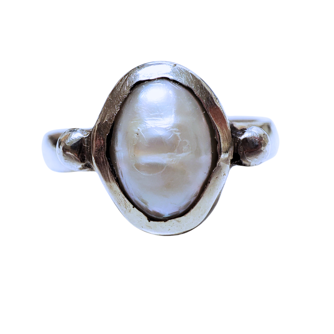 Anillo Perla Plata